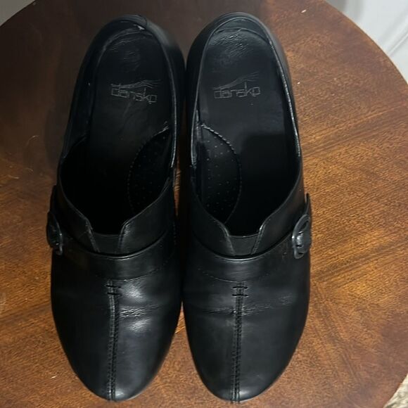 🔥 DANSKO Solstice Clogs Women's 39 US Size 9 Black Leather Closed Back Shoes - Picture 5 of 13
